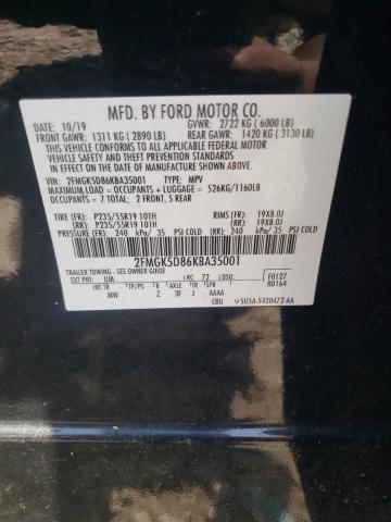 Photo 10 from auction – 2019 FORD FLEX LIMIT with VIN 2FMGK5D86KBA35001