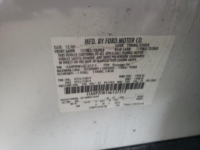 Photo 10 from auction – 2010 FORD TAURUS LIM with VIN 1FAHP2FW1AG137212
