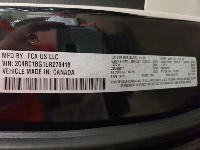 Photo 10 from auction – 2020 CHRYSLER PACIFICA T with VIN 2C4RC1BG1LR279418