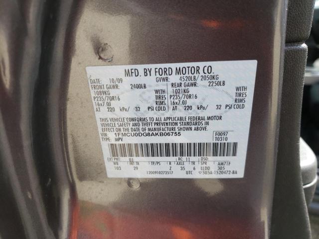 Photo 10 from auction – 2010 FORD ESCAPE XLT with VIN 1FMCU0DG8AKB06755
