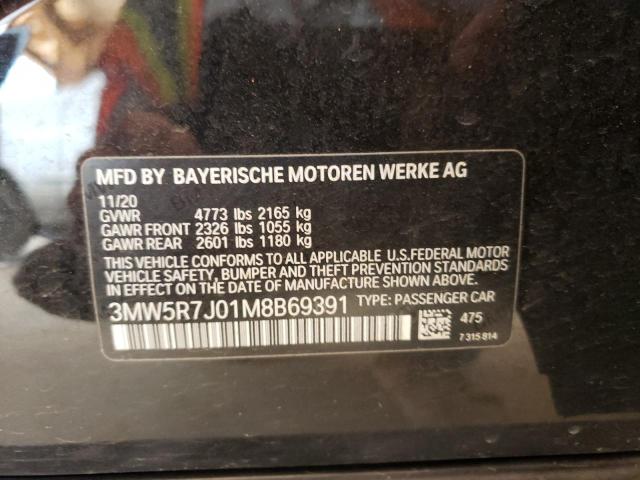 Photo 10 from auction – 2021 BMW 330XI with VIN 3MW5R7J01M8B69391