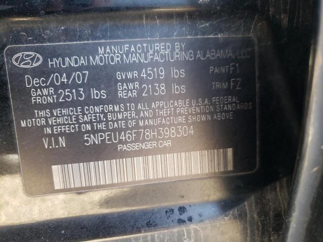 Photo 10 from auction – 2008 HYUNDAI SONATA SE with VIN 5NPEU46F78H398304