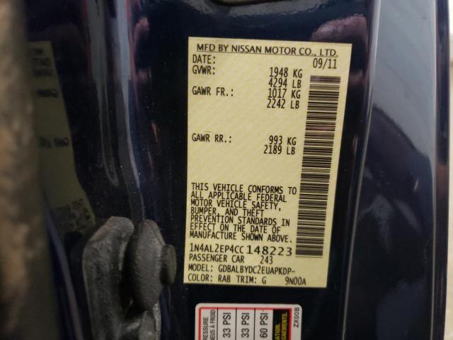 Photo 10 from auction – 2012 NISSAN ALTIMA S with VIN 1N4AL2EP4CC148223
