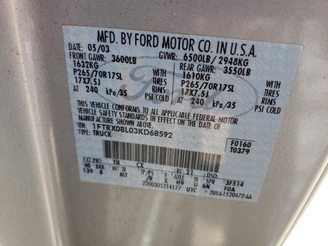 Photo 10 from auction – 2003 FORD F150 with VIN 1FTRX08L03KD68592