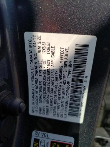 Photo 10 from auction – 2012 HONDA CR-V EX with VIN 2HKRM4H57CH606549