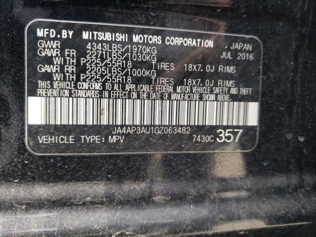 Photo 10 from auction – 2016 MITSUBISHI OUTLANDER with VIN JA4AP3AU1GZ063482
