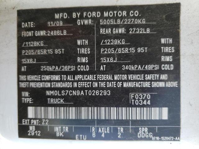 Photo 10 from auction – 2010 FORD TRANSIT CO with VIN NM0LS7CN9AT026293