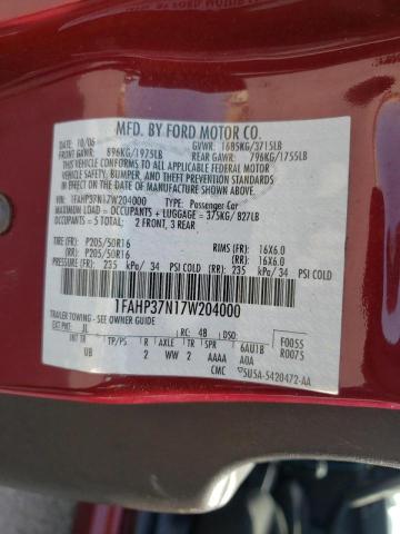 Photo 10 from auction – 2007 FORD FOCUS with VIN 1FAHP37N17W204000