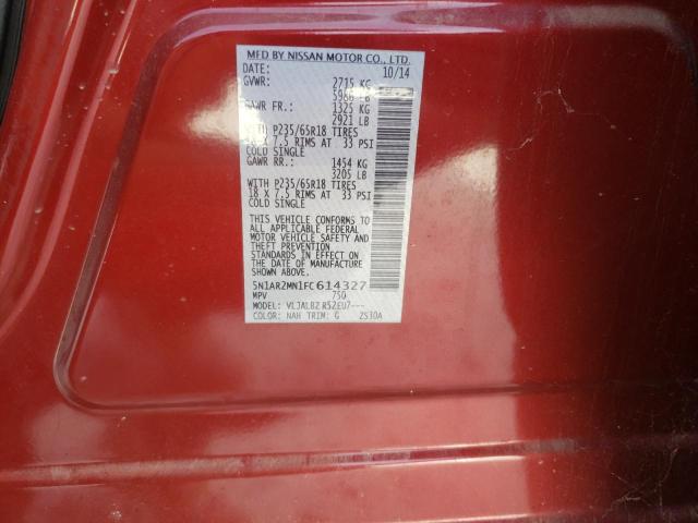 Photo 10 from auction – 2015 NISSAN PATHFINDER with VIN 5N1AR2MN1FC614327
