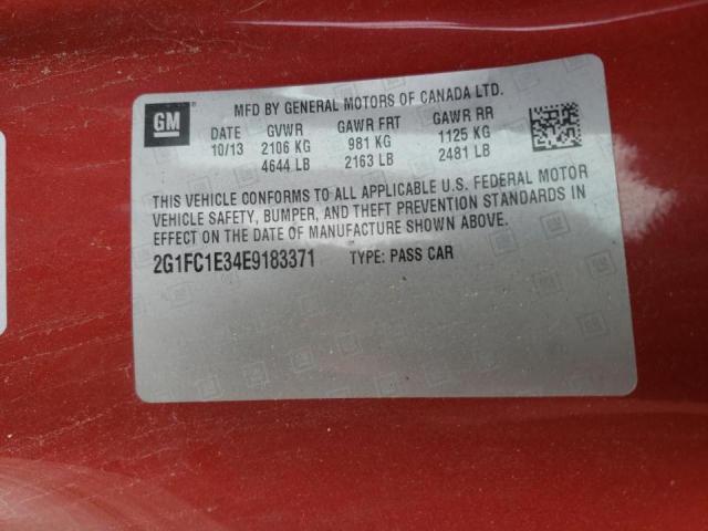 Photo 10 from auction – 2014 CHEVROLET CAMARO with VIN 2G1FC1E34E9183371