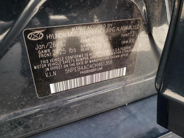 Photo 10 from auction – 2012 HYUNDAI SONATA GLS with VIN 5NPEB4AC4CH461368
