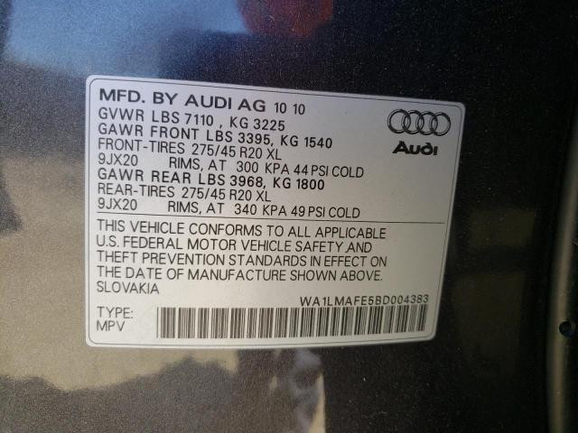 Photo 10 from auction – 2011 AUDI Q7 PREMIUM with VIN WA1LMAFE5BD004383