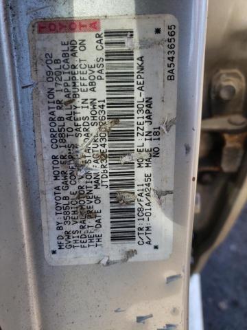 Foto 10 de la subasta – 2003 TOYOTA COROLLA CE con VIN JTDBR32E430026341