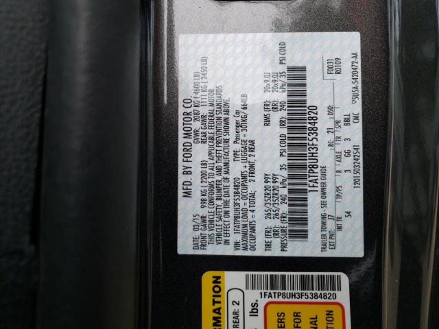 Photo 10 from auction – 2015 FORD MUSTANG with VIN 1FATP8UH3F5384820