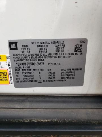 Photo 10 from auction – 2013 CHEVROLET TRAVERSE L with VIN 1GNKRFEDXDJ109375