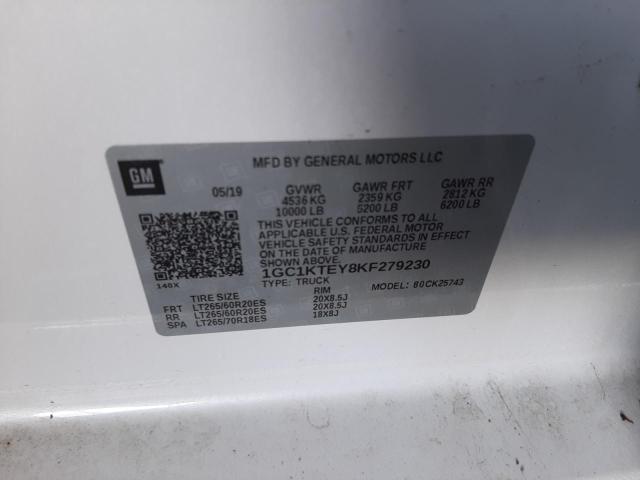 Photo 10 from auction – 2019 CHEVROLET SILVERADO with VIN 1GC1KTEY8KF279230