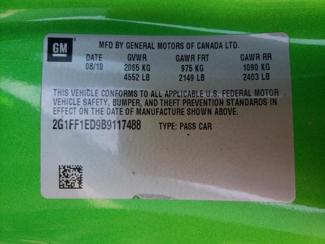 Photo 10 from auction – 2011 CHEVROLET CAMARO LT with VIN 2G1FF1ED9B9117488