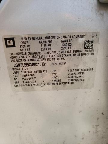 Photo 10 from auction – 2016 CHEVROLET EQUINOX LS with VIN 2GNFLEEK3G6215731