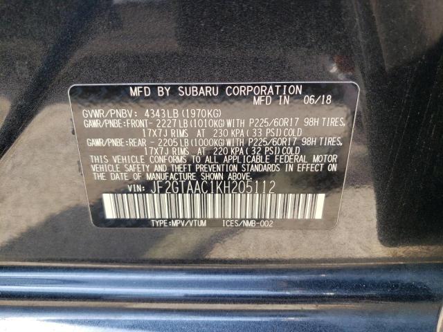 Photo 10 from auction – 2019 SUBARU CROSSTREK with VIN JF2GTAAC1KH205112
