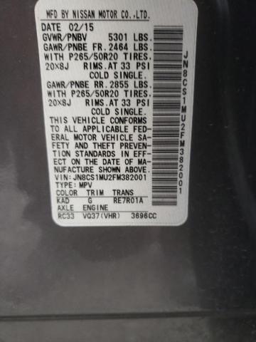 Photo 10 from auction – 2015 INFINITI QX70 with VIN JN8CS1MU2FM382001