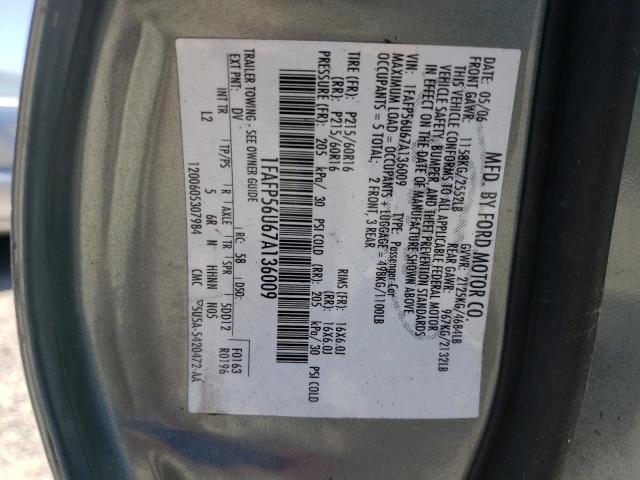 Photo 10 from auction – 2007 FORD TAURUS SEL with VIN 1FAFP56U67A136009