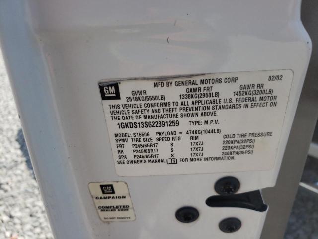 Photo 10 from auction – 2002 GMC ENVOY with VIN 1GKDS13S622391259