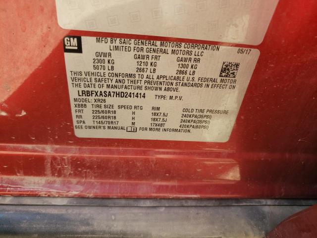 Photo 10 from auction – 2017 BUICK ENVISION P with VIN LRBFXASA7HD241414