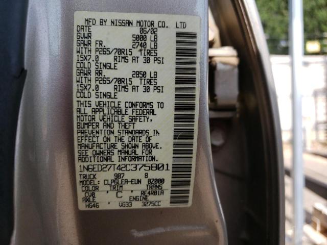 Photo 10 from auction – 2002 NISSAN FRONTIER C with VIN 1N6ED27T42C375801