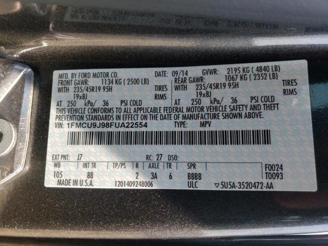 Photo 10 from auction – 2015 FORD ESCAPE TIT with VIN 1FMCU9J98FUA22554