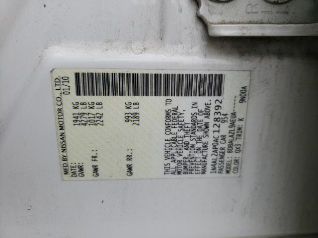 Photo 10 from auction – 2010 NISSAN ALTIMA BAS with VIN 1N4AL2AP0AC128392