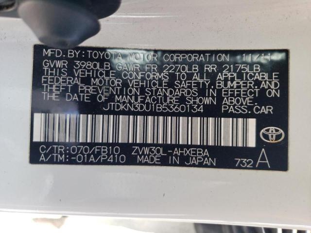 Photo 10 from auction – 2011 TOYOTA PRIUS with VIN JTDKN3DU1B5360134