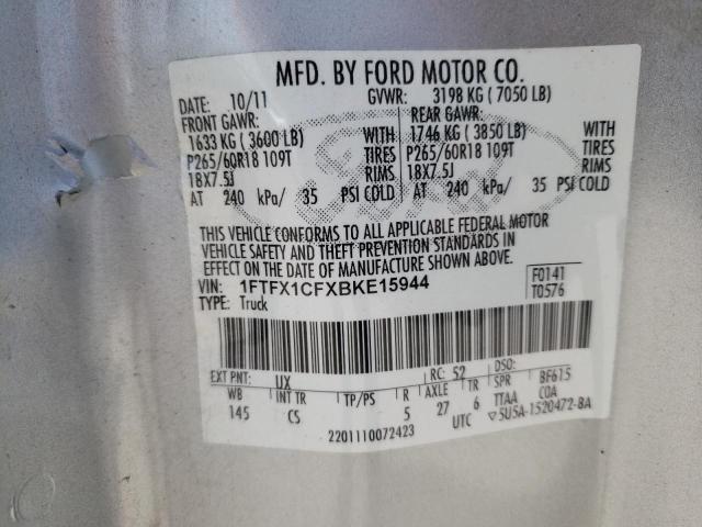 Photo 10 from auction – 2011 FORD F150 SUPER with VIN 1FTFX1CFXBKE15944