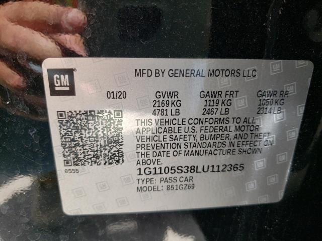 Photo 10 from auction – 2020 CHEVROLET IMPALA PRE with VIN 1G1105S38LU112365