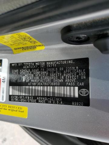 Photo 10 from auction – 2011 TOYOTA CAMRY BASE with VIN 4T1BF3EK7BU736850