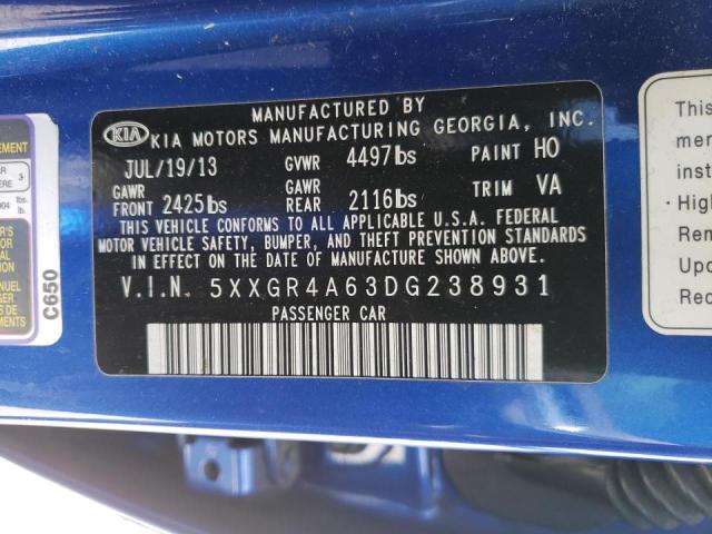 Photo 10 from auction – 2013 KIA OPTIMA SX with VIN 5XXGR4A63DG238931