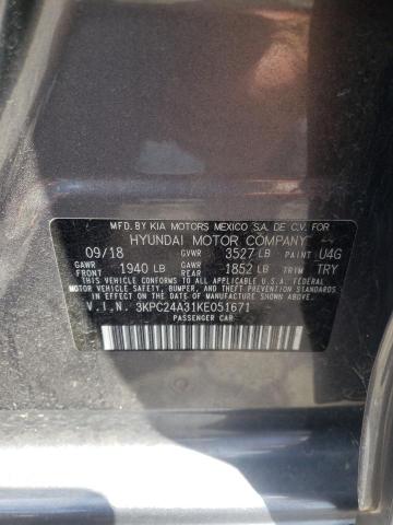 Photo 10 from auction – 2019 HYUNDAI ACCENT SE with VIN 3KPC24A31KE051671