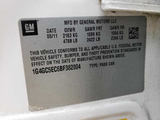 Photo 10 from auction – 2011 BUICK LACROSSE C with VIN 1G4GC5EC6BF382004