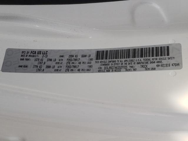 Photo 10 from auction – 2019 RAM 1500 CLASS with VIN 3C6JR6DT4KG527725