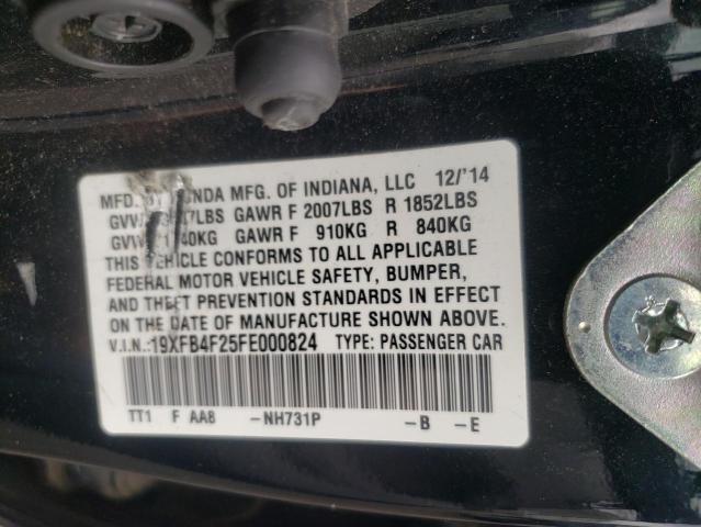 Photo 10 from auction – 2015 HONDA CIVIC HYBR with VIN 19XFB4F25FE000824