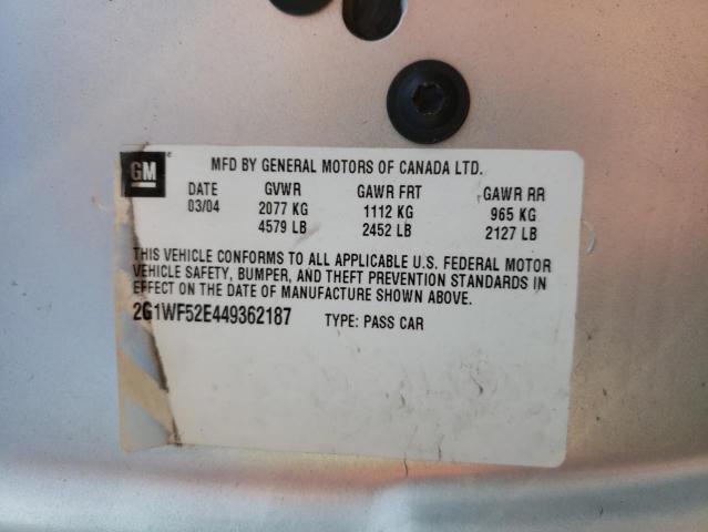 Photo 10 from auction – 2004 CHEVROLET IMPALA with VIN 2G1WF52E449362187