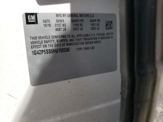 Photo 10 from auction – 2017 BUICK LACROSSE E with VIN 1G4ZP5SS6HU155506