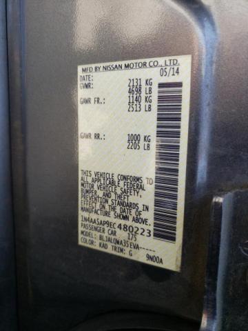 Photo 10 from auction – 2014 NISSAN MAXIMA S with VIN 1N4AA5AP9EC480223