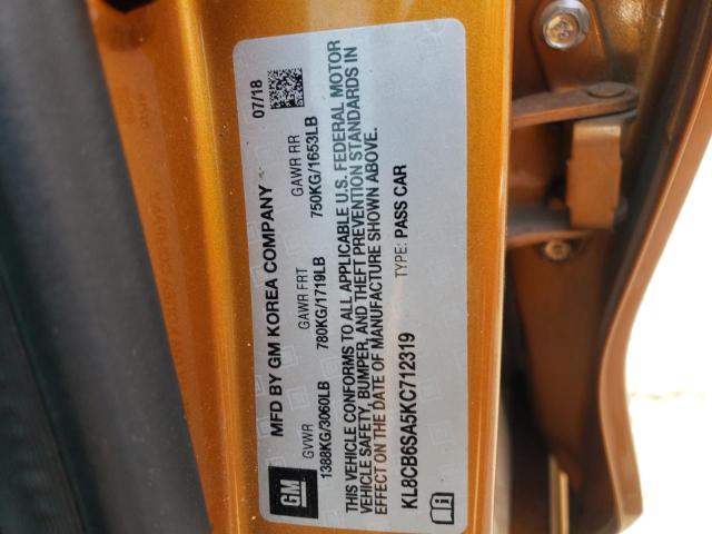 Photo 10 from auction – 2019 CHEVROLET SPARK LS with VIN KL8CB6SA5KC712319