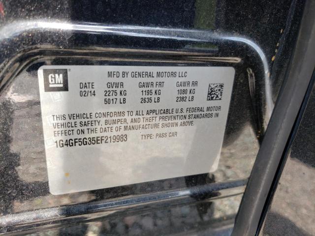 Photo 10 from auction – 2014 BUICK LACROSSE T with VIN 1G4GF5G35EF219983