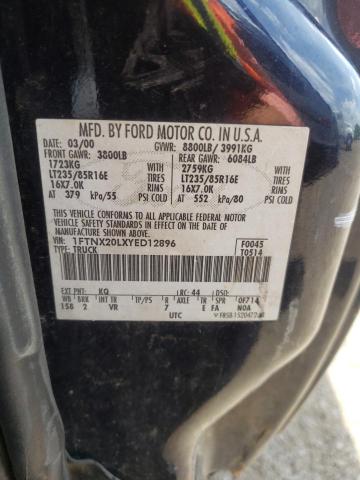 Photo 10 from auction – 2000 FORD F250 SUPER with VIN 1FTNX20LXYED12896