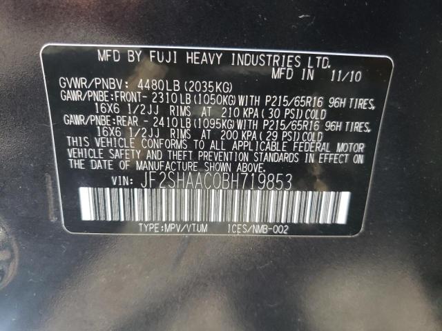 Photo 10 from auction – 2011 SUBARU FORESTER 2 with VIN JF2SHAAC0BH719853