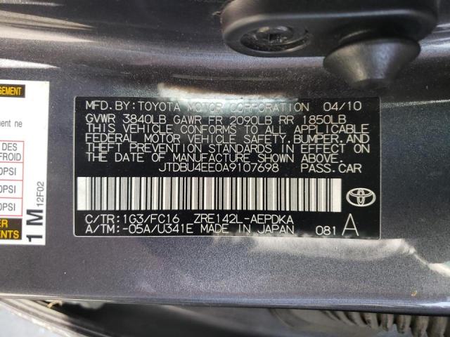 Photo 10 from auction – 2010 TOYOTA COROLLA BA with VIN JTDBU4EE0A9107698