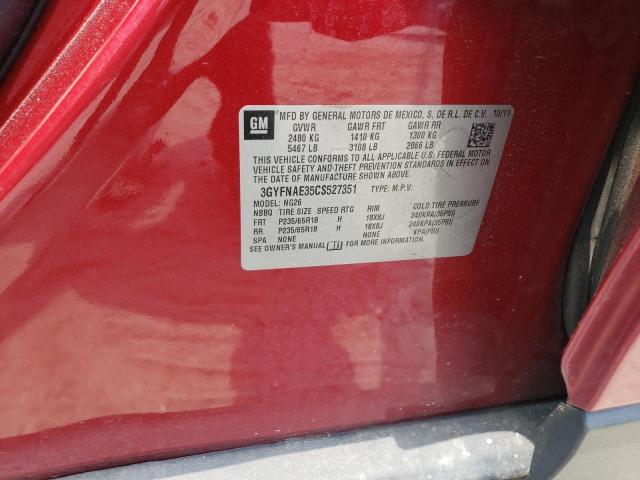 Photo 10 from auction – 2012 CADILLAC SRX LUXURY with VIN 3GYFNAE35CS527351