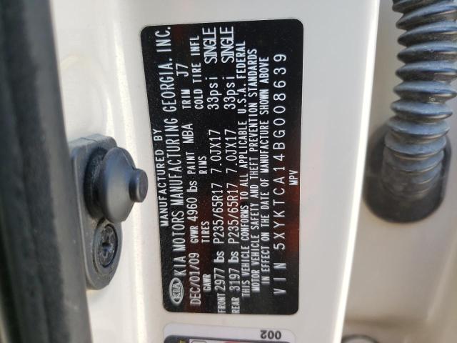 Photo 10 from auction – 2011 KIA SORENTO BA with VIN 5XYKTCA14BG008639