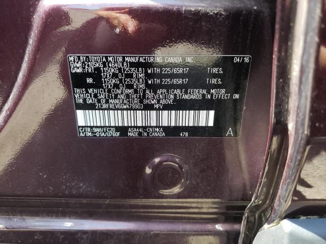 Photo 10 from auction – 2016 TOYOTA RAV4 XLE with VIN 2T3RFREV6GW479903